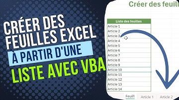 Créer des feuilles Excel à partir d