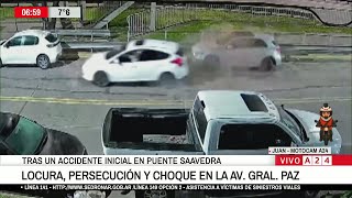 🚨 LOCURA, PERSECUCIÓN Y CHOQUE EN LA GENERAL PAZ: TRAS UN ACCIDENTE INICIAL EN PUENTE SAAVEDRA