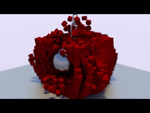 Blender Physics Test (1,728 Cubes vs. Wrecking Ball)