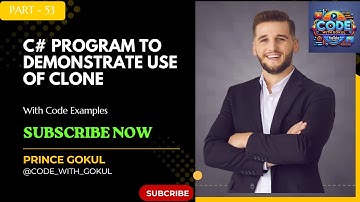 c# program to demonstrate use of clone || || C# #sbo #sbotvm #workfromhome #csharptutorial