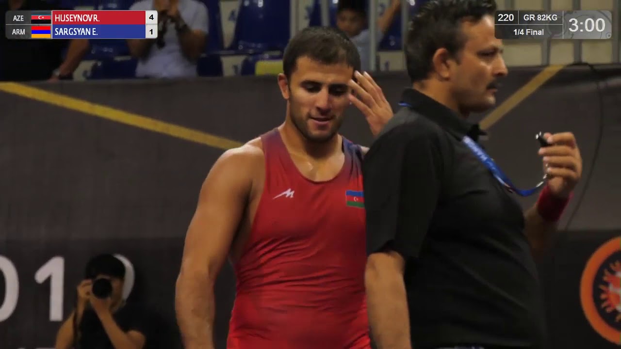 1/4 final GR-82 kg: R.Hüseynov (AZE) - E.Sarqsyan (ARM)