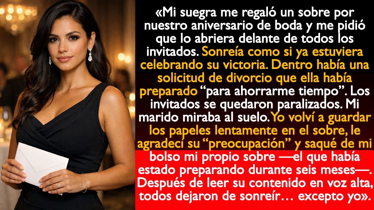 Saqué de mi bolso mi propio sobre —el que había estado preparando durante seis meses…