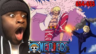 SANJI VS DOFLAMINGO!!!! | One Piece Episodes 654-655 REACTION!!!!!