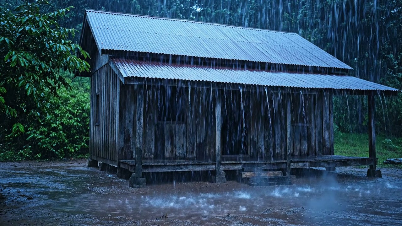 Sueño Profundo Fácil en 2 Min 😴 Lluvia Fuerte en el Techo y Truenos