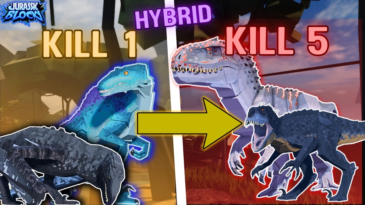 Every Kill Makes Me A *STRONGER* Hybrid! | Jurassic Blocky