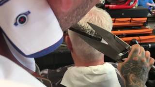 Sheep Shears to CUT MENS HAIR - Slow Mo - Super Shears!!