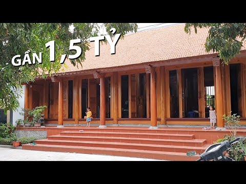 Tiết lộ "tất tần tật" mẫu nhà gỗ 5 gian đẹp gỗ Xoan kết hợp ở và Nhà thờ
