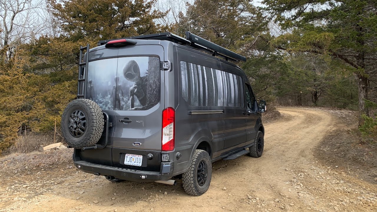 Lifted AWD Ford Transit Trail Footage OffRoading at Kansas Rocks Rec