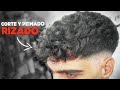 CORTE Y PEINADO para PELO RIZADO u ONDULADO - Mid fade peinado hacia adelante