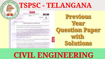 TSPSC HMWS MANAGER (CIVIL) PREVIOUS YEAR QUESTIONS WITH SOLUTION2015 || AEE || NOTIFICATIONS 2022 ||