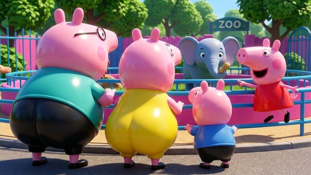 WOW! Did Peppa Pig Find A Cute Blue Elephant At The Zoo? | PEPPA 3D ANIMATION