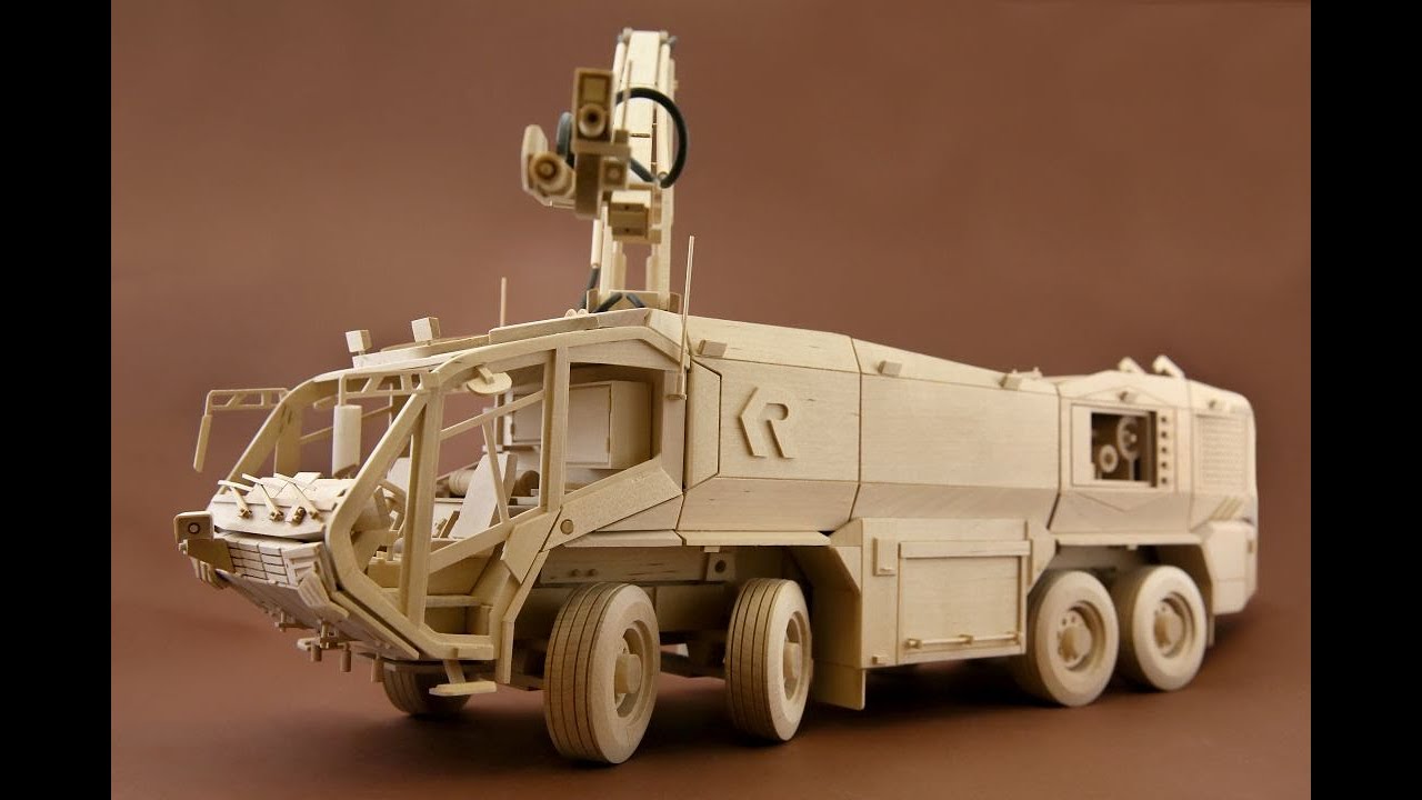 Wooden models - Rosenbauer Panther 8x8 - YouTube