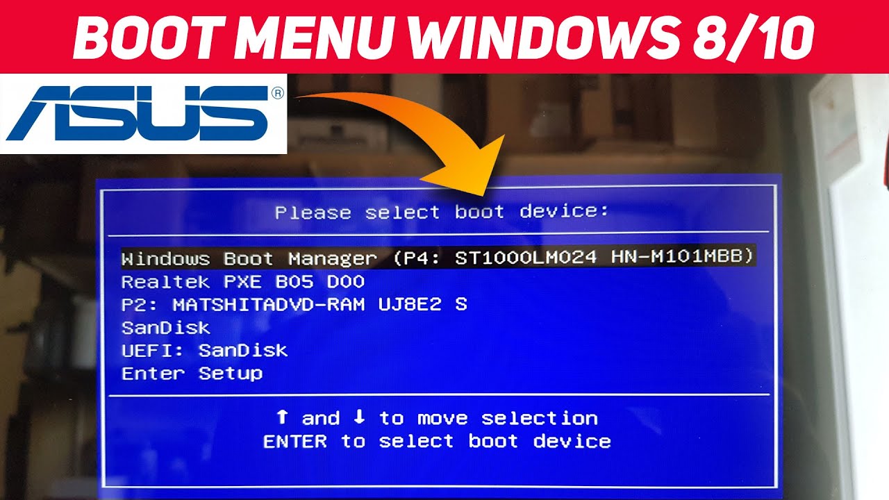 TUTO ASUS  Boot Menu sur PC Windows 8 ou 10