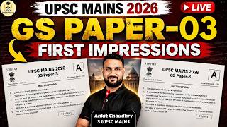 UPSC Mains 2026 GS Paper-3 First Impressions | UPSC Mains GS-3 Analysis | UPSC Mains Exam