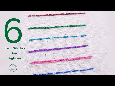 Learn 6 Easy Basic Hand Embroidery Stitches for Absolute Beginner / Super Creative Embroidery #Pro