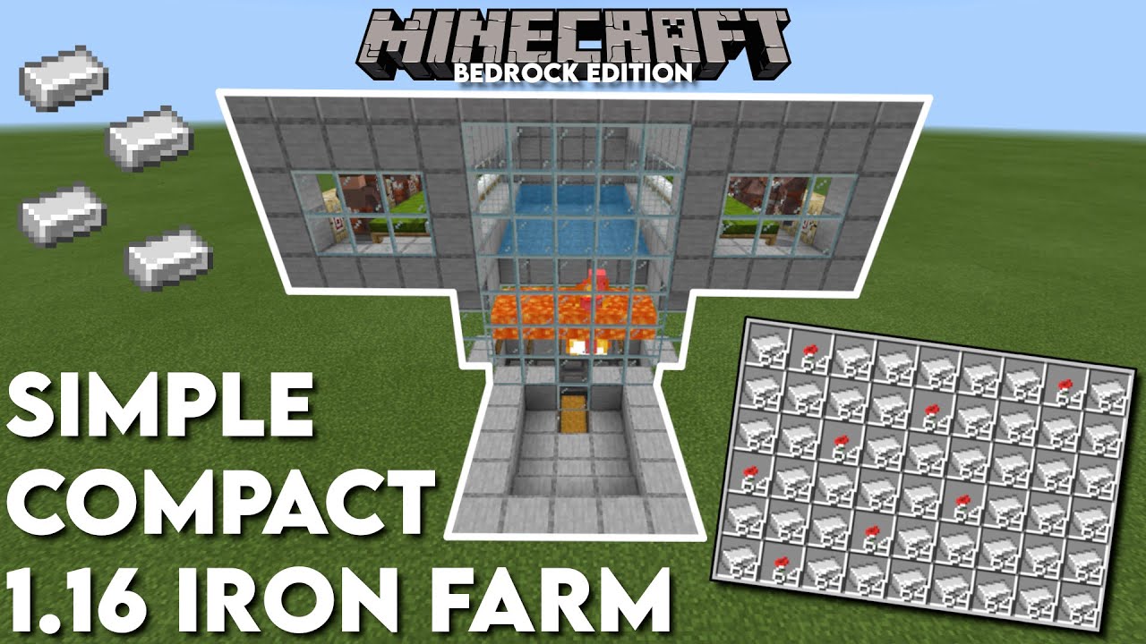 NEW Minecraft Iron Farm Bedrock Edition Minecraft Bedrock Working Iron