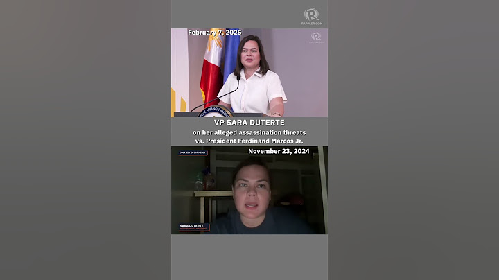 VP Sara Duterte on her alleged assassination threats vs. Pres. Bongbong Marcos