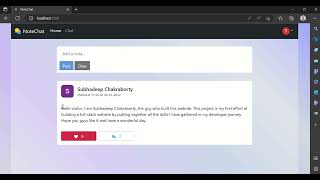 NoteChat Demo | React, NodeJs, MongoDB, GraphQL