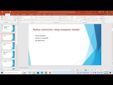 2) Nodejs connection using mongoose module