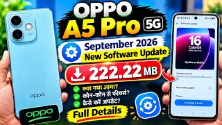 Full Oppo a5 Pro new software update September 2026 || How to update oppo a5 pro || Oppo a5 pro update News