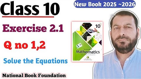 Class 10 Exercise 2.1 Ex 2.1  NBF Maths | How write the quadratic Equations in Standard form