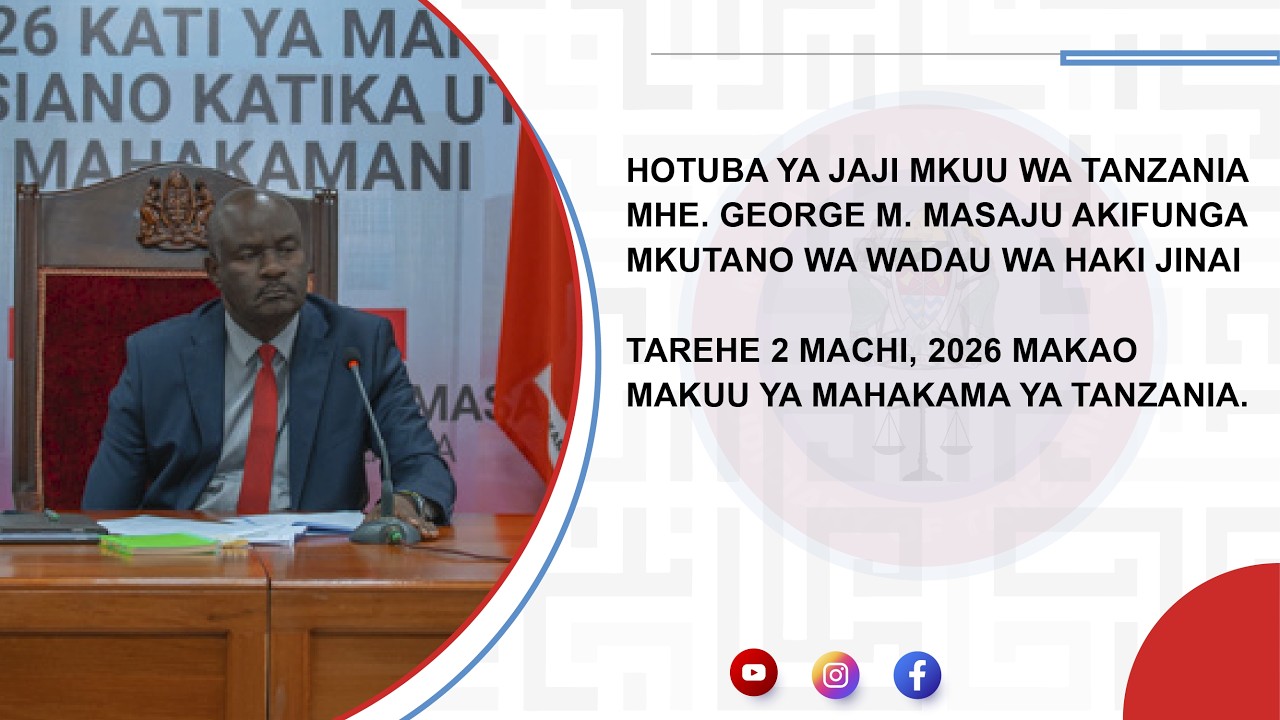 HOTUBA YA JAJI MKUU WA TANZANIA MHE. GEORGE M. MASAJU AKIFUNGA MKUTANO WA WADAU WA HAKI JINAI