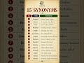 15 Synonyms you must know | English Vocabulary #youtubeshorts #synonyms