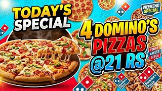 4 DOMINO'S PIZZAS for ₹21😋|Domino's coupon code today|Domino's Pizza offer|Domino's pizza offers ...