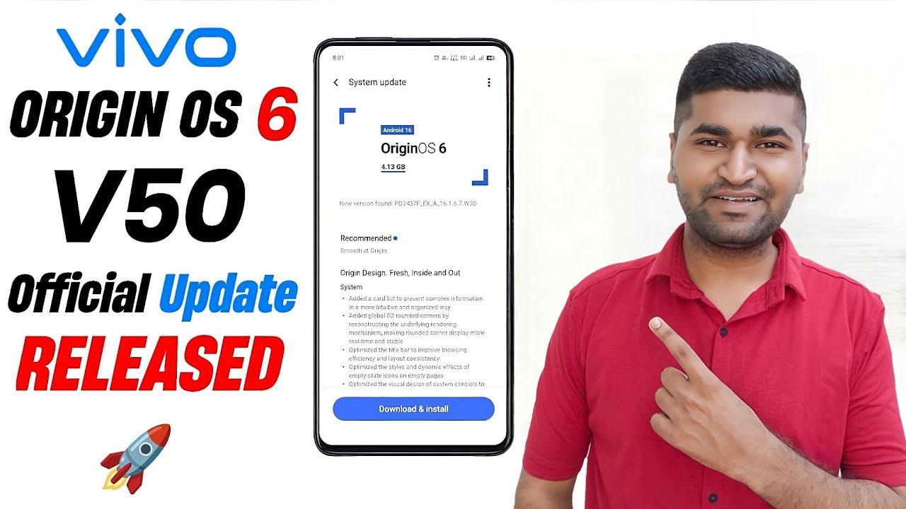 Vivo V50 OriginOS 6 New Software Update | Vivo V50 Android 16 How To ...