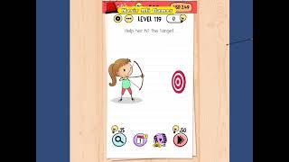 Brain test Level 119 Help her hit the target Walkthrough