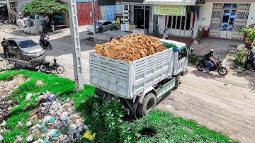 NICELY! Start Project Landfill By ExpertSk Driver 5T Trucks Unloading SoilRock & Dozer  D31P Pushing