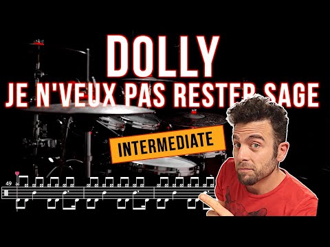 Dolly - Je n'veux pas rester sage - Drum cover (with scrolling drum score)