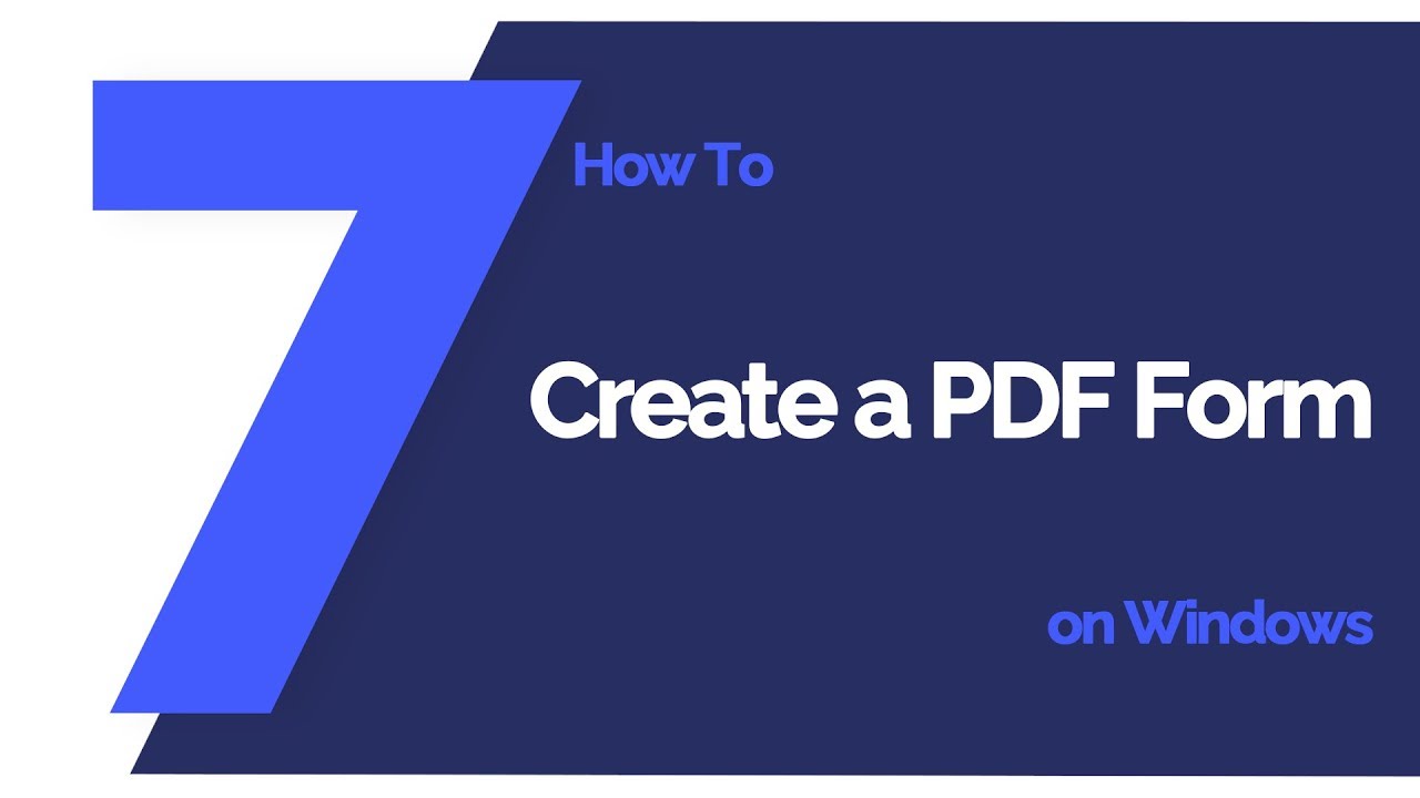 How to Create a PDF Form on Windows | PDFelement 7 - YouTube