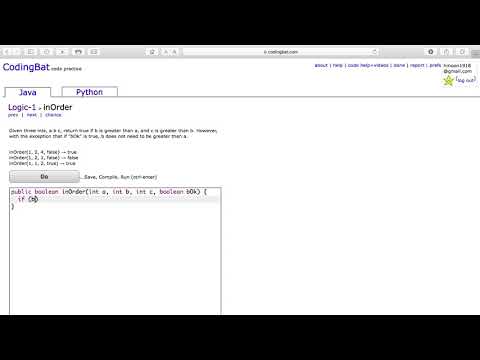 Logic 1 (inOrder) Java Tutorial || codingbat com