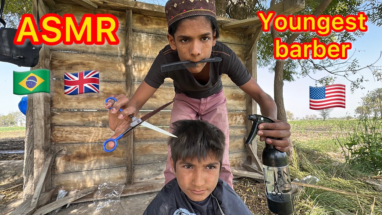 ASMR youngest barber 💈 in the world  | Amazing haircut with brand new equipment