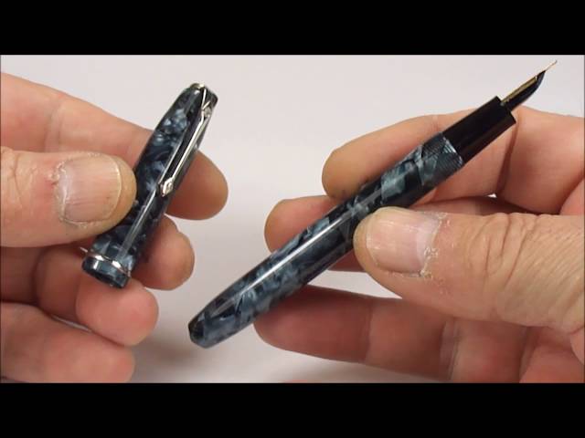 CONWAY STEWART 75 BLUE MARBLE FOUNTAIN PEN - YouTube