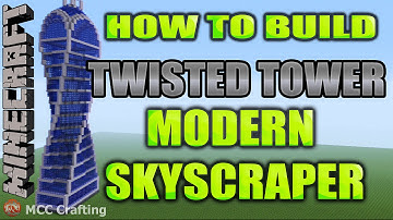 Minecraft How to Build Twisted Spiral Corkscrew Quad Helix Modern Infinity Tower Skyscraper Building