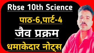 Pt-4 जैव प्रक्रम || Life Process || NCERT Class 10th Science Chapter-6 Notes in Hindi Medium