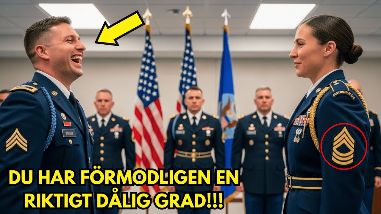 En sergeant frågade henne om hennes rang – tills han frös till när hon sa „Fyrstjärnig general“