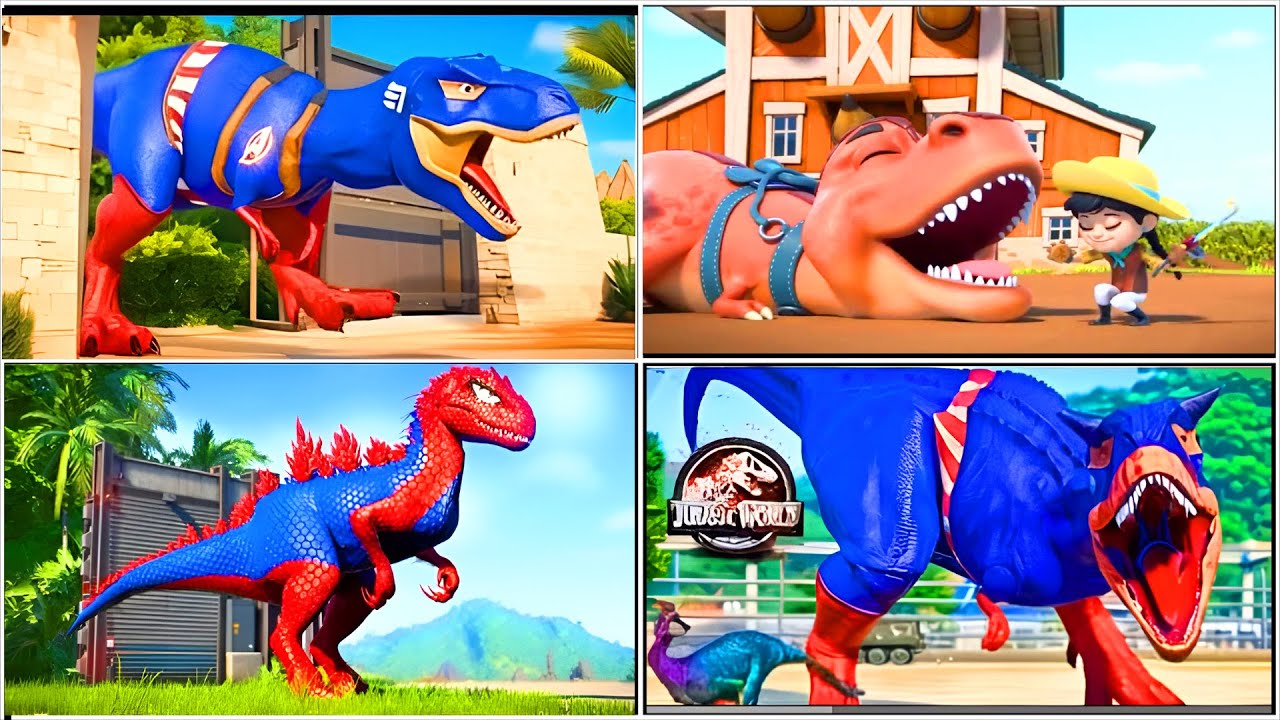 Jurassicworld T Rex Spider 🆚T Rex Evolution 🆚The Brontosaurus 🆚 Coffindance
