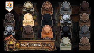 Blender 5 Cycles Medieval Inn Shader Pack | 17 Stylized Materials