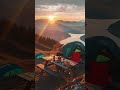 Peaceful Camping Morning 🌅 | Sunrise in the Mountains | Nature Escape #Shorts