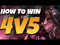 How did I win this 4v5??? How to win when someone goes AFK level 1.