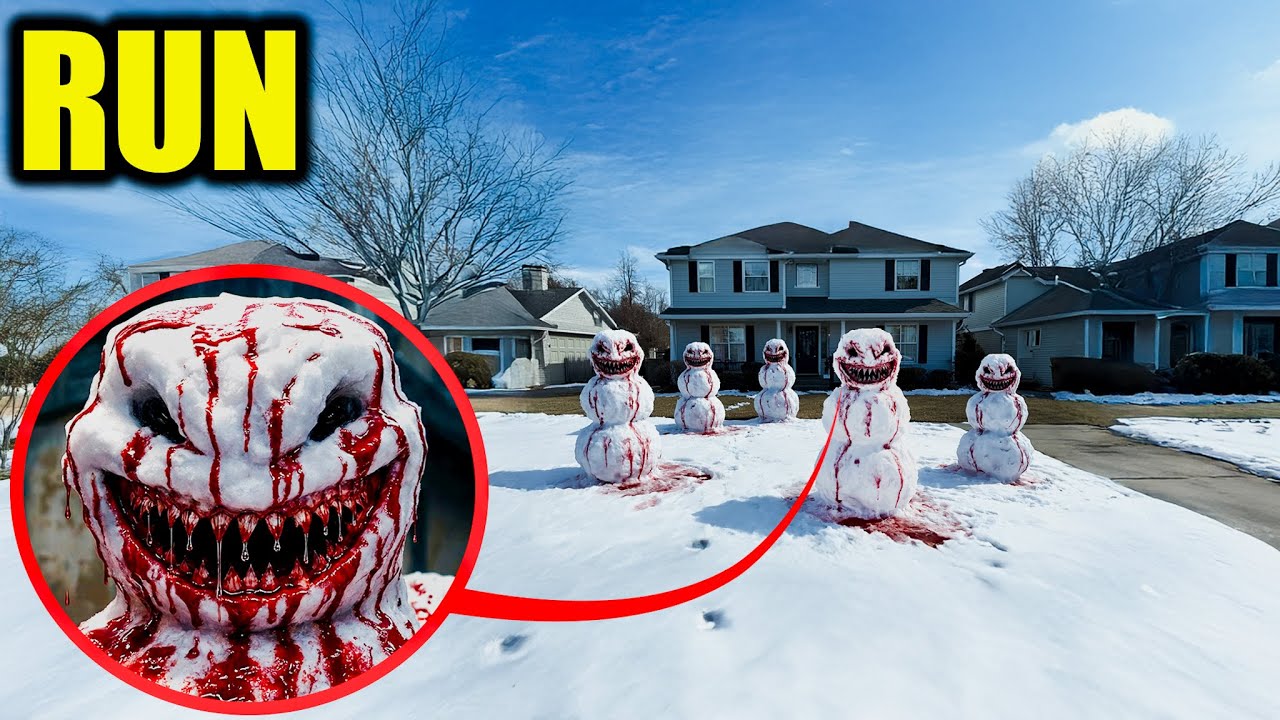 IF YOU SEE BLOOD ON THESE SNOWMAN RUN, WHAT HAPPENS NEXT IS SCARY!!