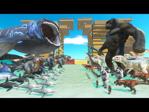 Bloop vs King Kong | Sea Monsters vs Mutant Primates & Dinosaurs - Animal Revolt Battle Simulator