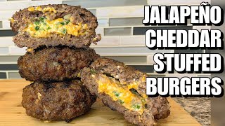 Jalapeño Cheddar Stuffed Burgers on the Grill | Keto Friendly! | Incredibly Delicious! Resimi