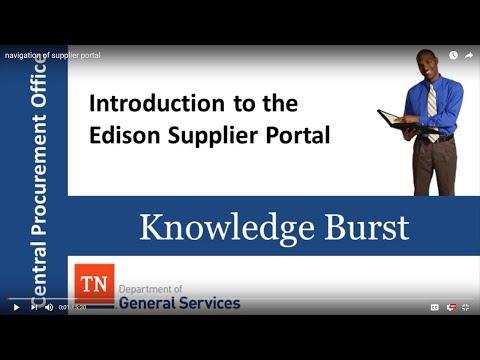 KB - Navigation of the Supplier Portal