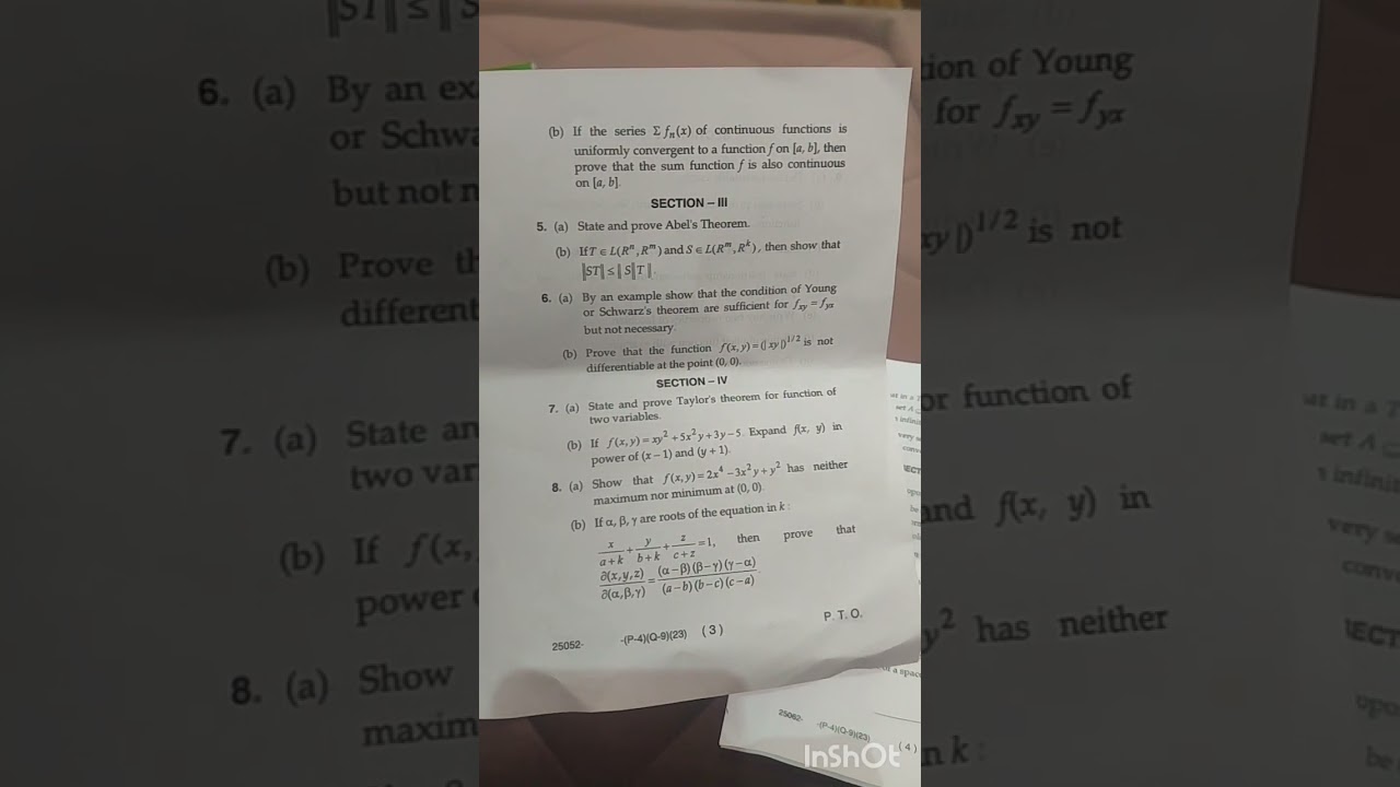 mdu msc mathematics DDE 1st sem question paper mathematical analysis 2023