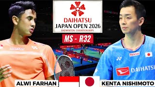 REVANS SEMPURNA! Alwi Farhan menantang tembok kokoh Jepang 'Kenta Nishimoto' | Japan Open 2026 R32