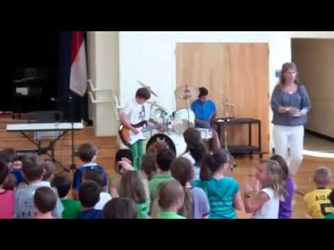 Adrian and classmate at the Dilworth Elementary School talent show.